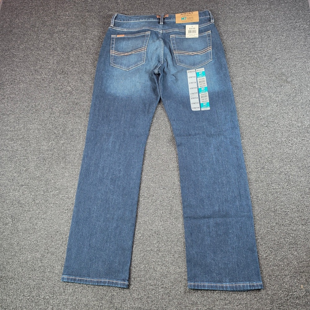 Ariat M7 Legacy Jeans Blue Mens 32x32 Slim Fit Straight Leg Fremont Stretch NEW